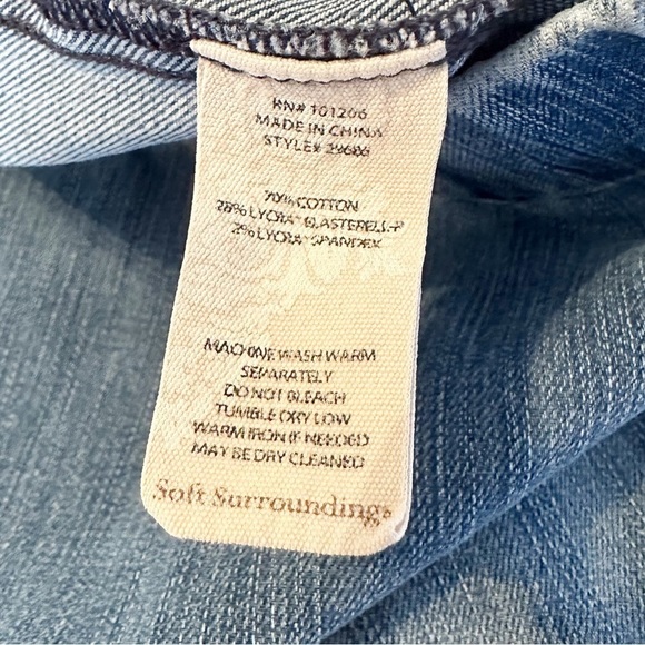 Soft Surroundings Pull On Cropped Slim Skinny Blue Jeans - XL - Picture 4 of 11